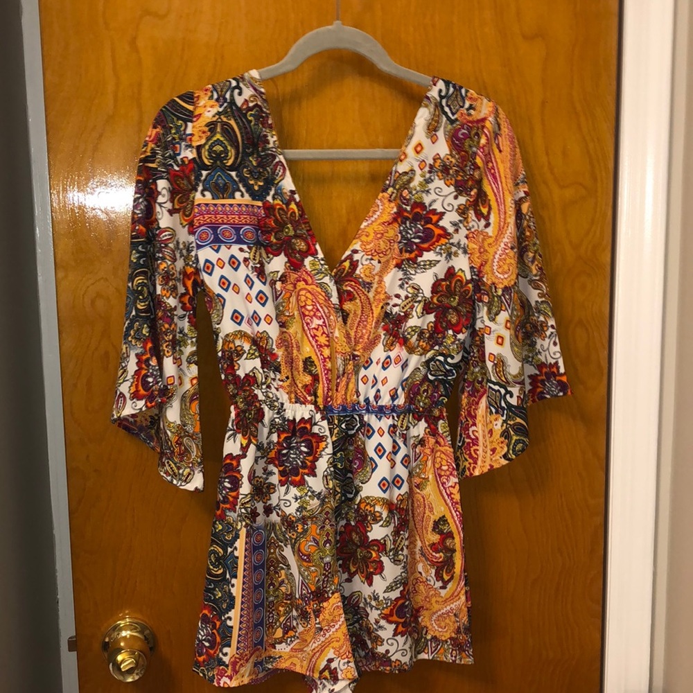 Black Bead Colorful, Vibrant Romper